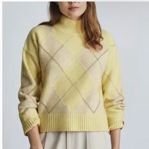 Everlane Felted Merino Argyle Mockneck Sweater